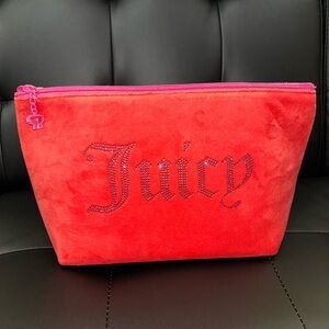 Juicy Couture Red Cosmetic Bag with Pink Zipper